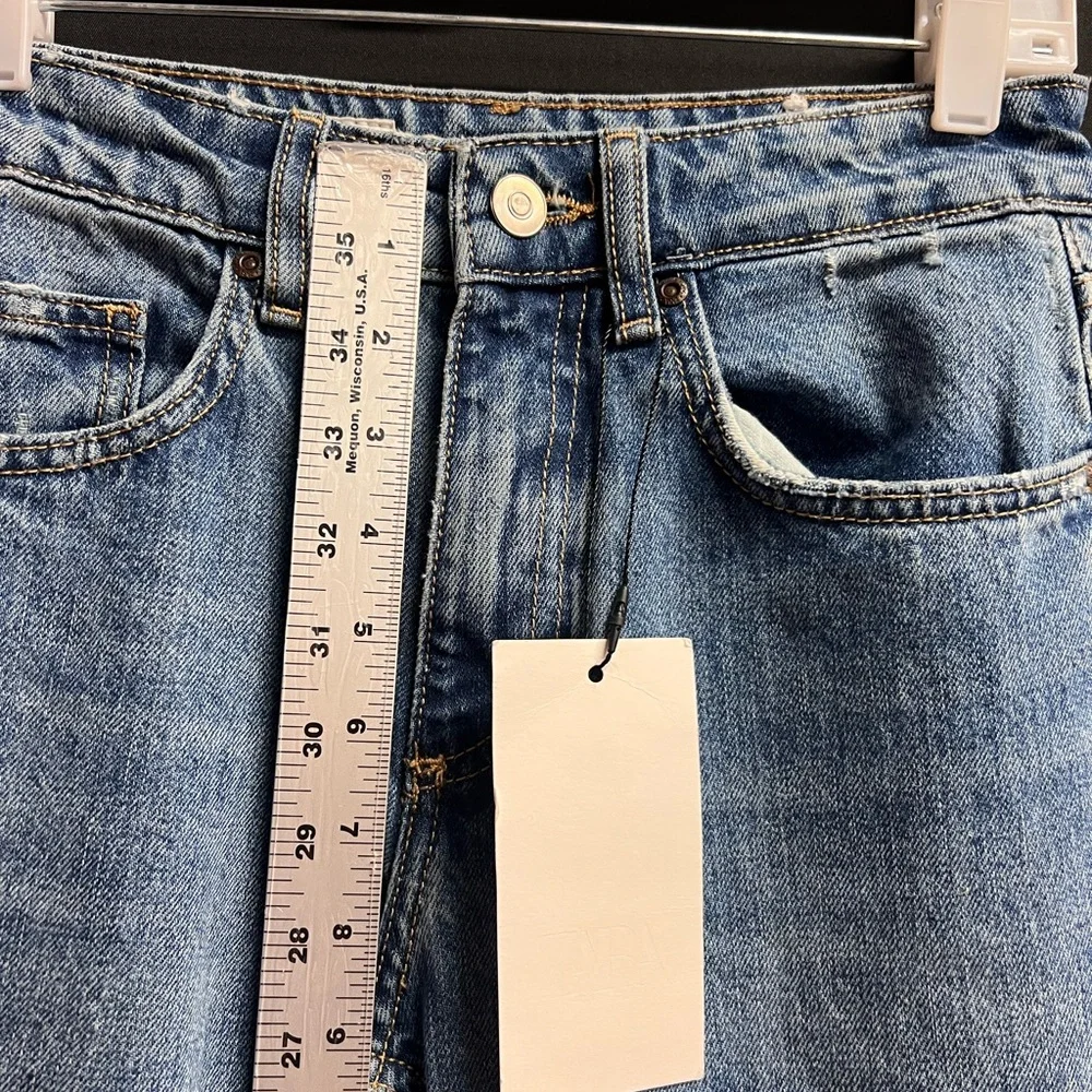 Zara Women's‎ Blue Distressed Denim Jeans USA 0 / EUR 32 NWT